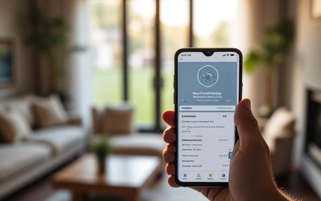 Person using smartphone to schedule service
