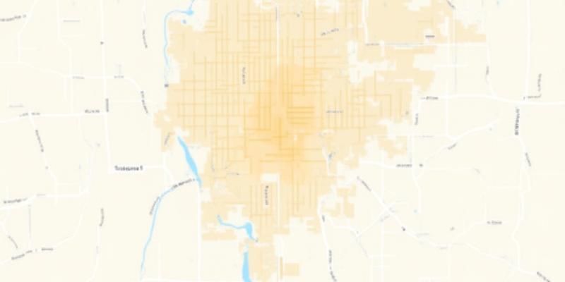 Map of service area in Buffalo New York